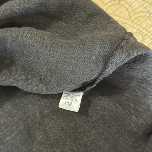 FLAX Woman’s 100% Linen Black Leganlook Tunic, Long Sleeve Pocket Dress - Picture 11 of 11